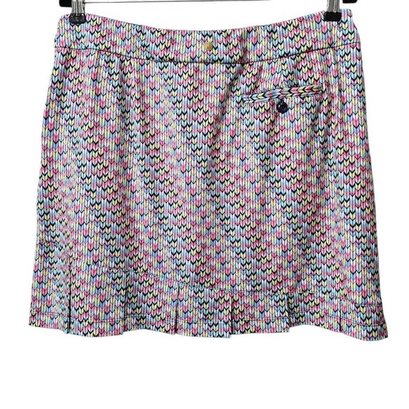 EPNY New Women's Printed Multi Color Pleated Hem Active Skort Skirt - Picture 6 of 15